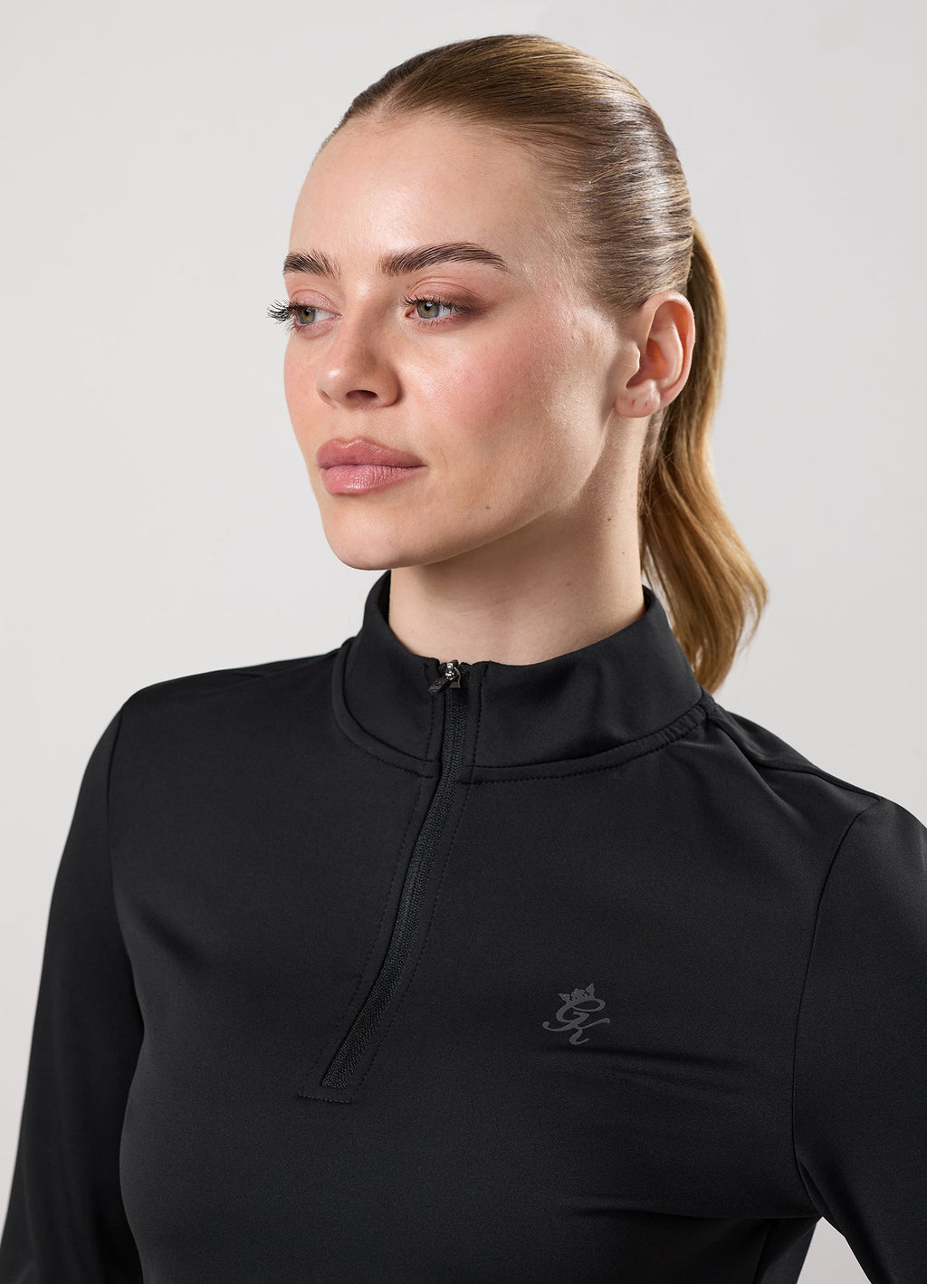 Gym King Victory Performance 1/4 Zip Funnel - Black