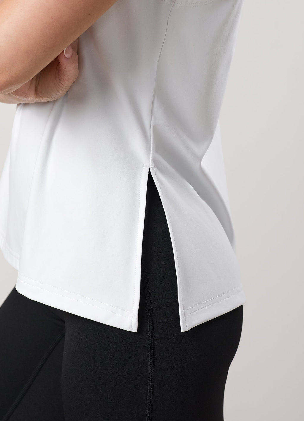 Gym King Victory Performance Split Hem Tank - White