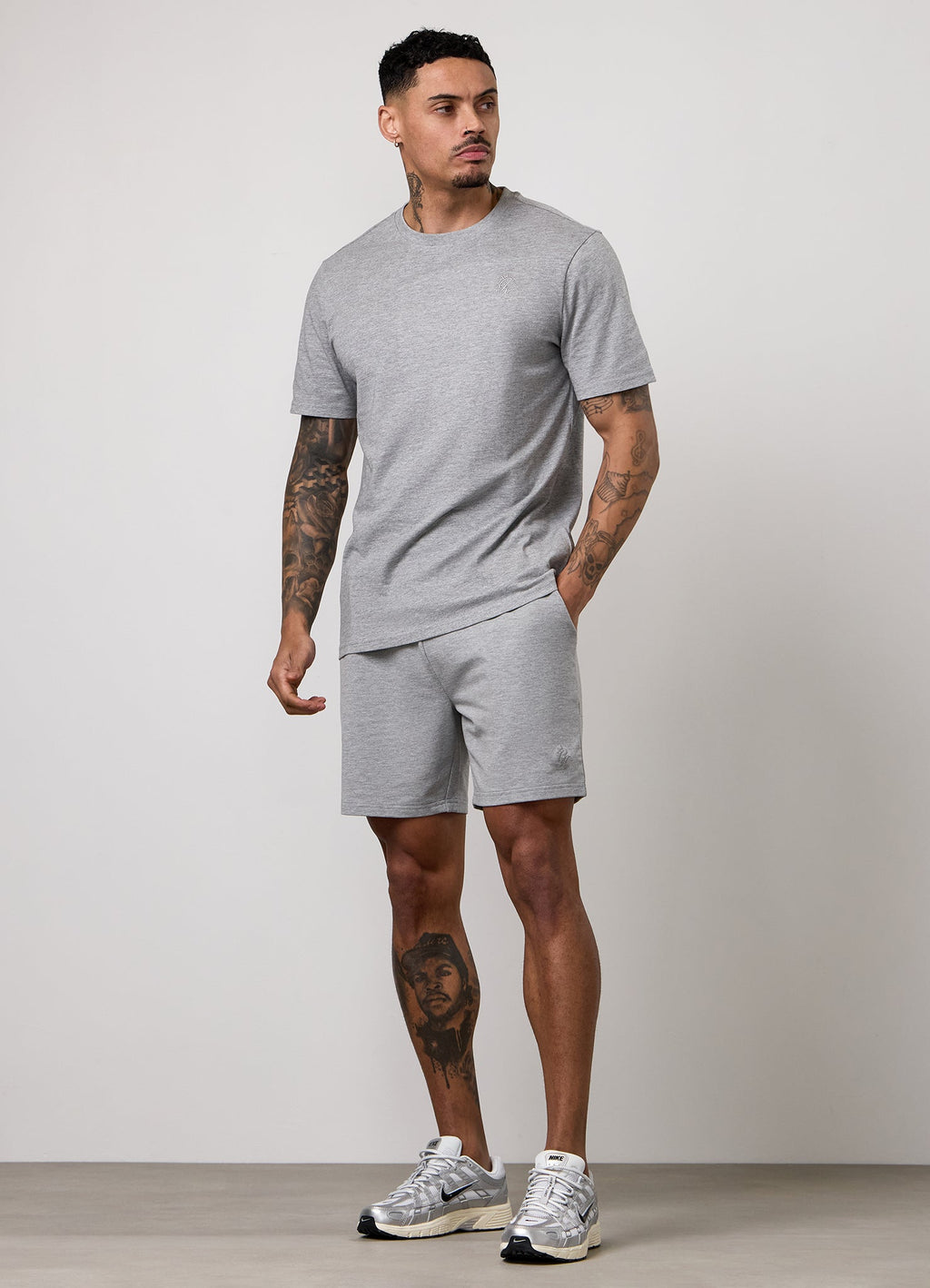 Gym King Victory Loopback Short - Grey Marl