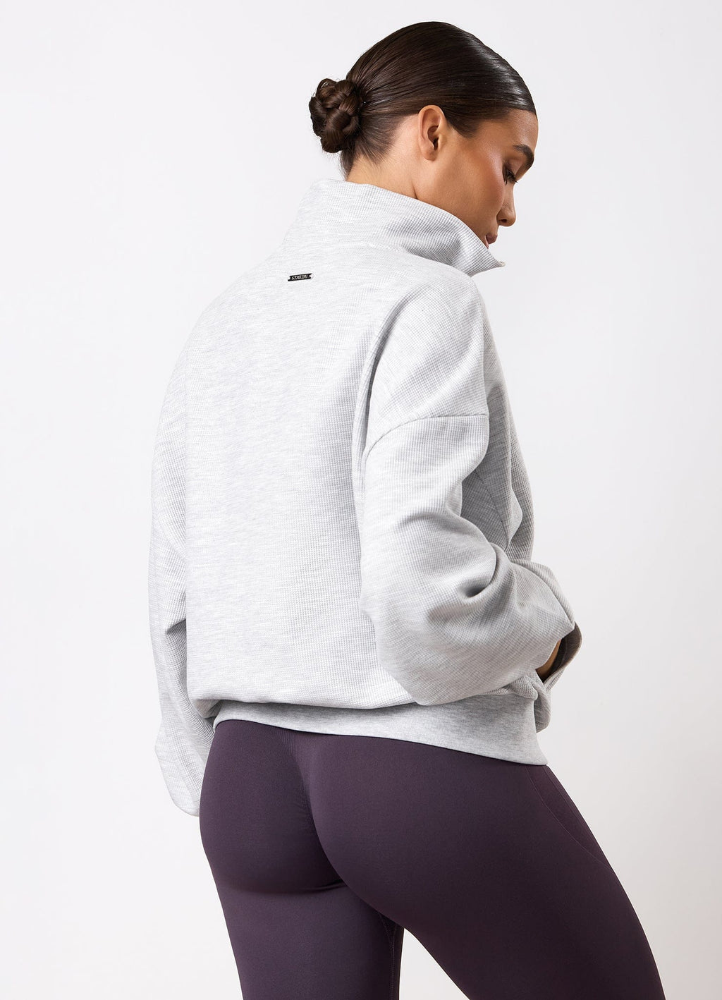 Gym King Waffle Full Zip Funnel - Grey Marl