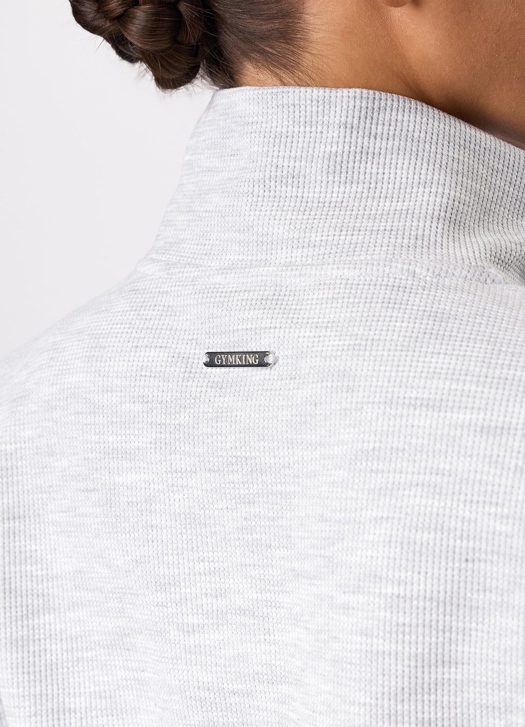 Gym King Waffle Full Zip Funnel - Grey Marl