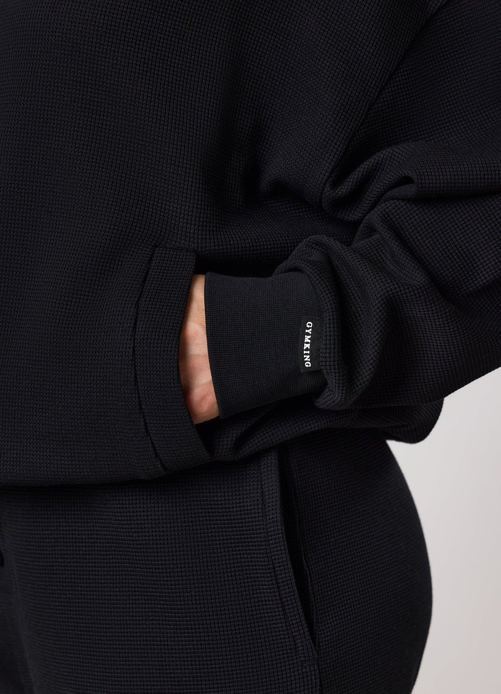 Gym King Waffle Full Zip Funnel - Black