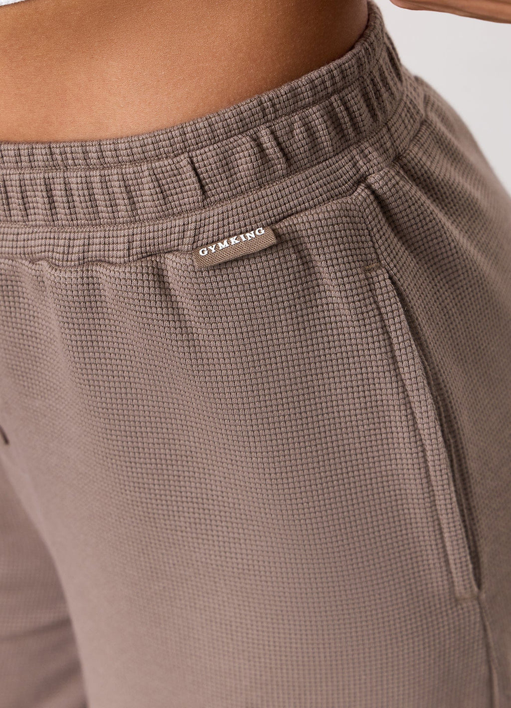 Gym King Waffle Mid Rise Trouser - Truffle
