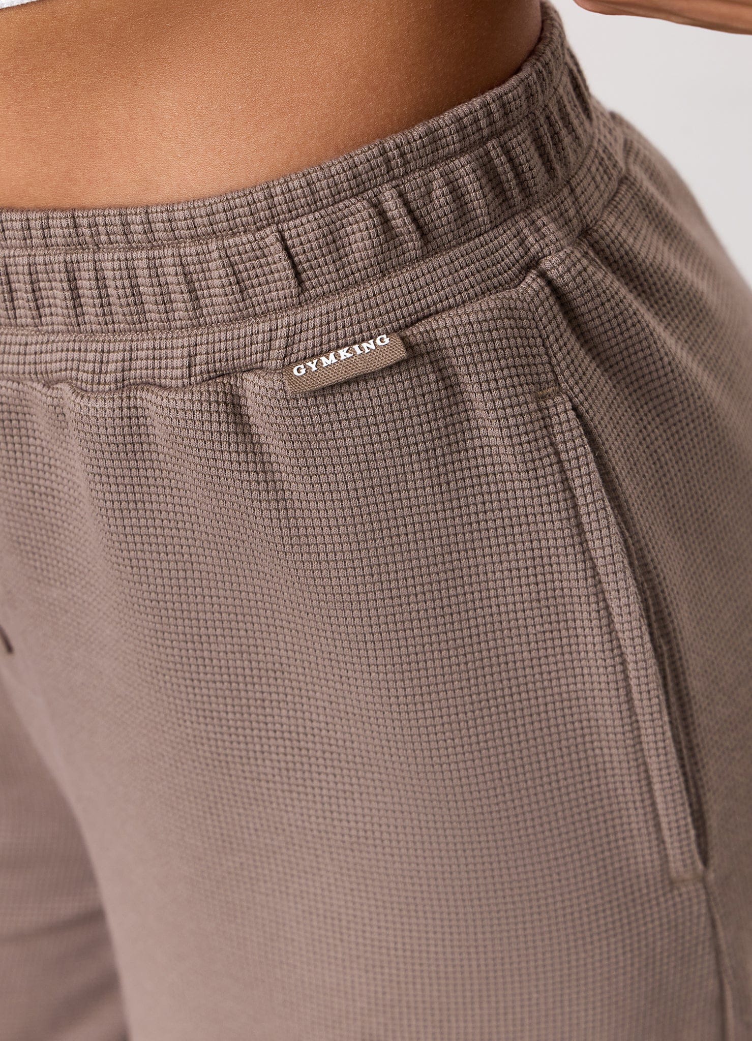 Gym King Waffle Mid Rise Trouser - Truffle