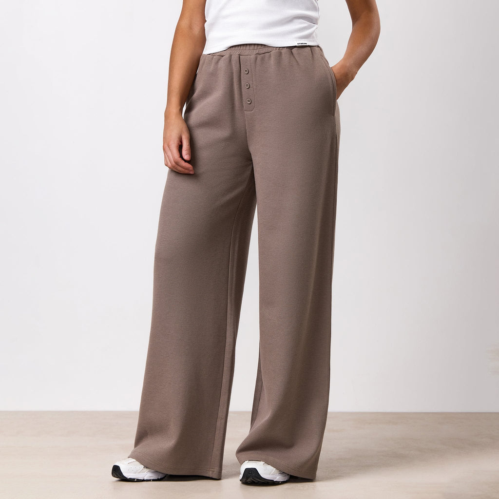 Gym King Waffle Mid Rise Trouser - Truffle