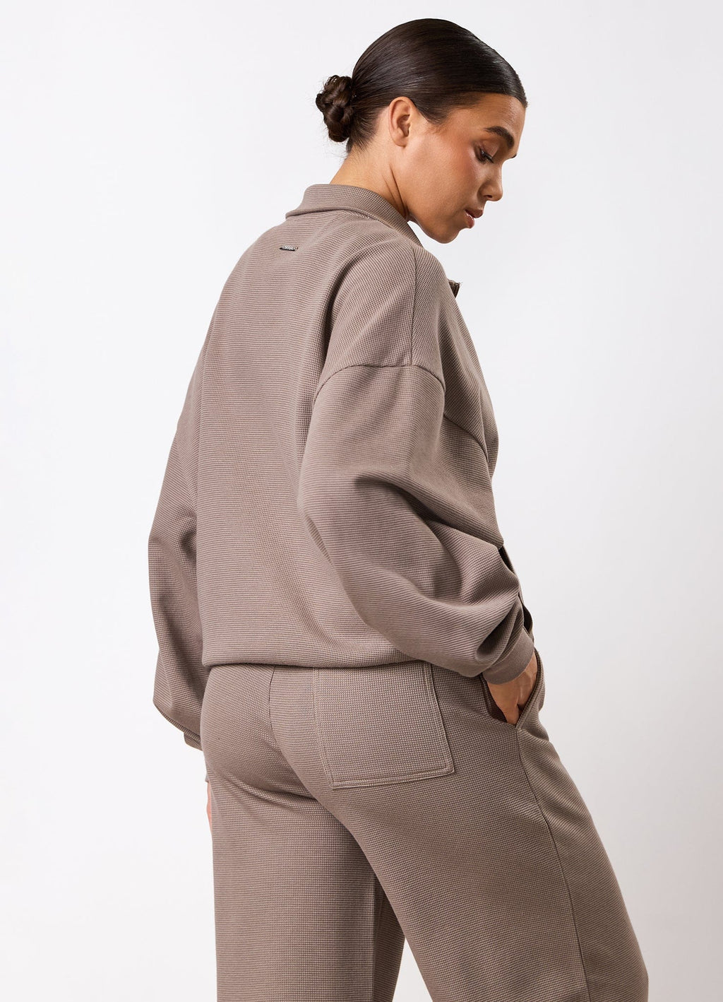 Gym King Waffle Full Zip Funnel - Truffle