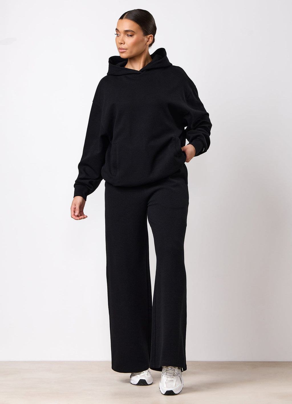 Gym King Waffle Hoodie - Black