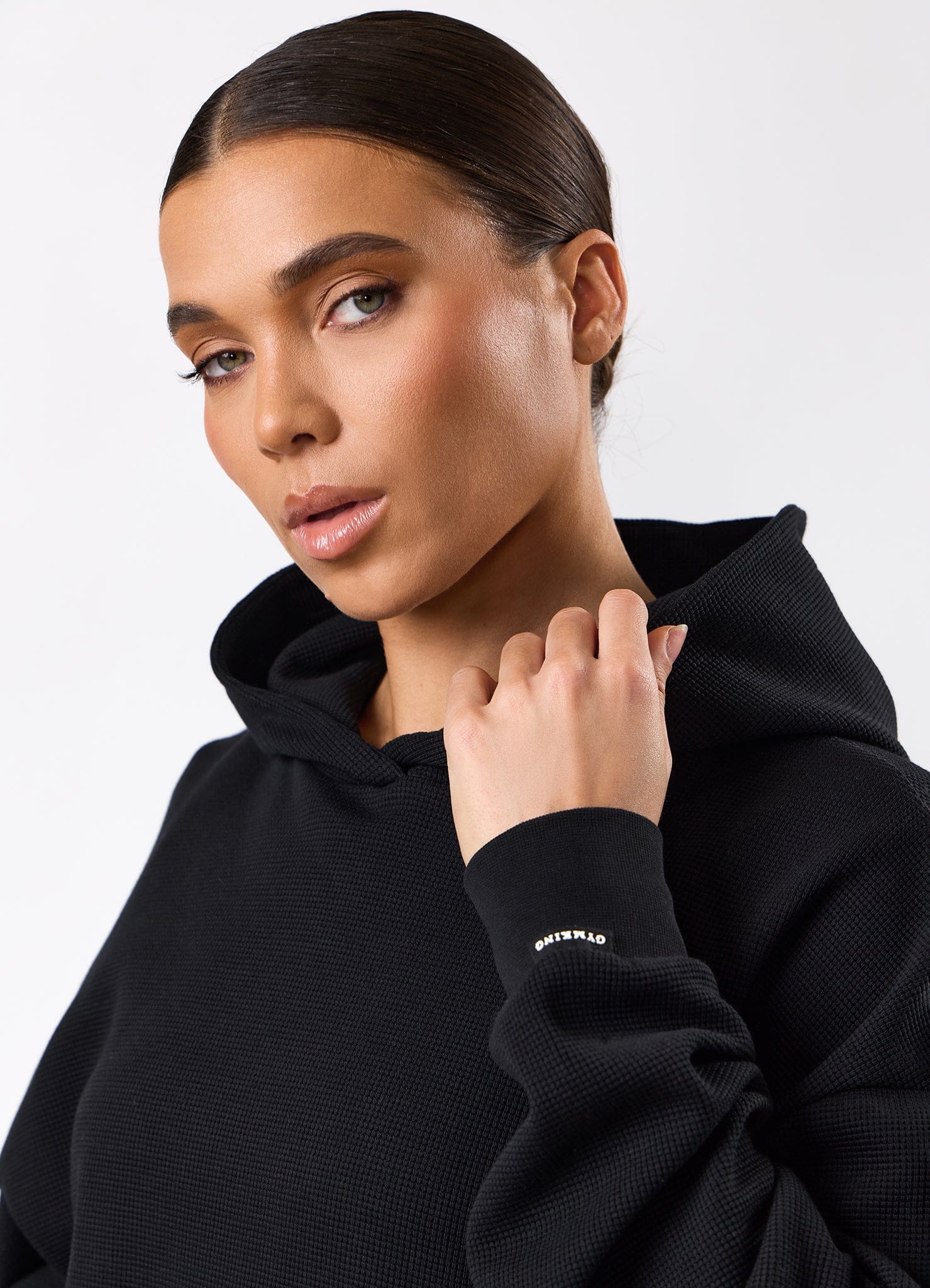Gym King Waffle Hoodie - Black