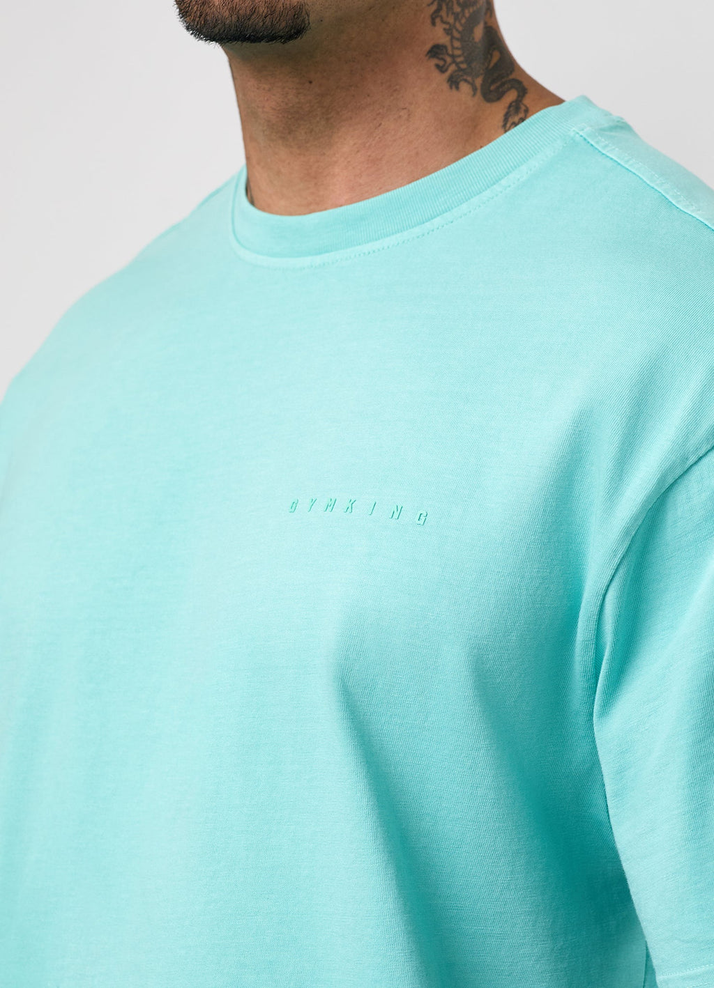 Gym King World Distressed Graphic Washed Tee - Poolside Green