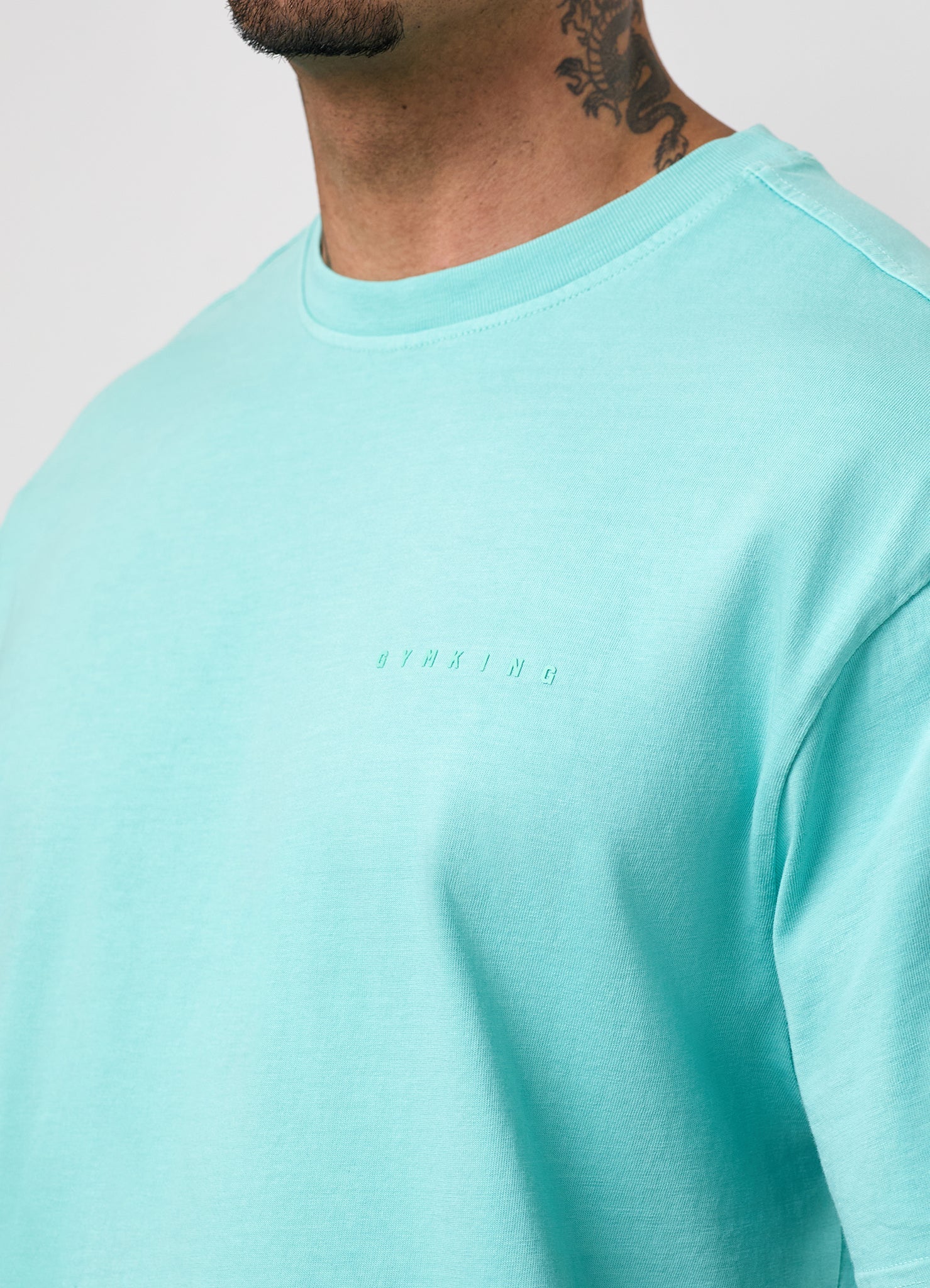 Gym King World Distressed Graphic Washed Tee - Poolside Green