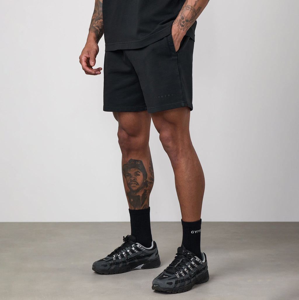 Gym King World Washed Short - Black