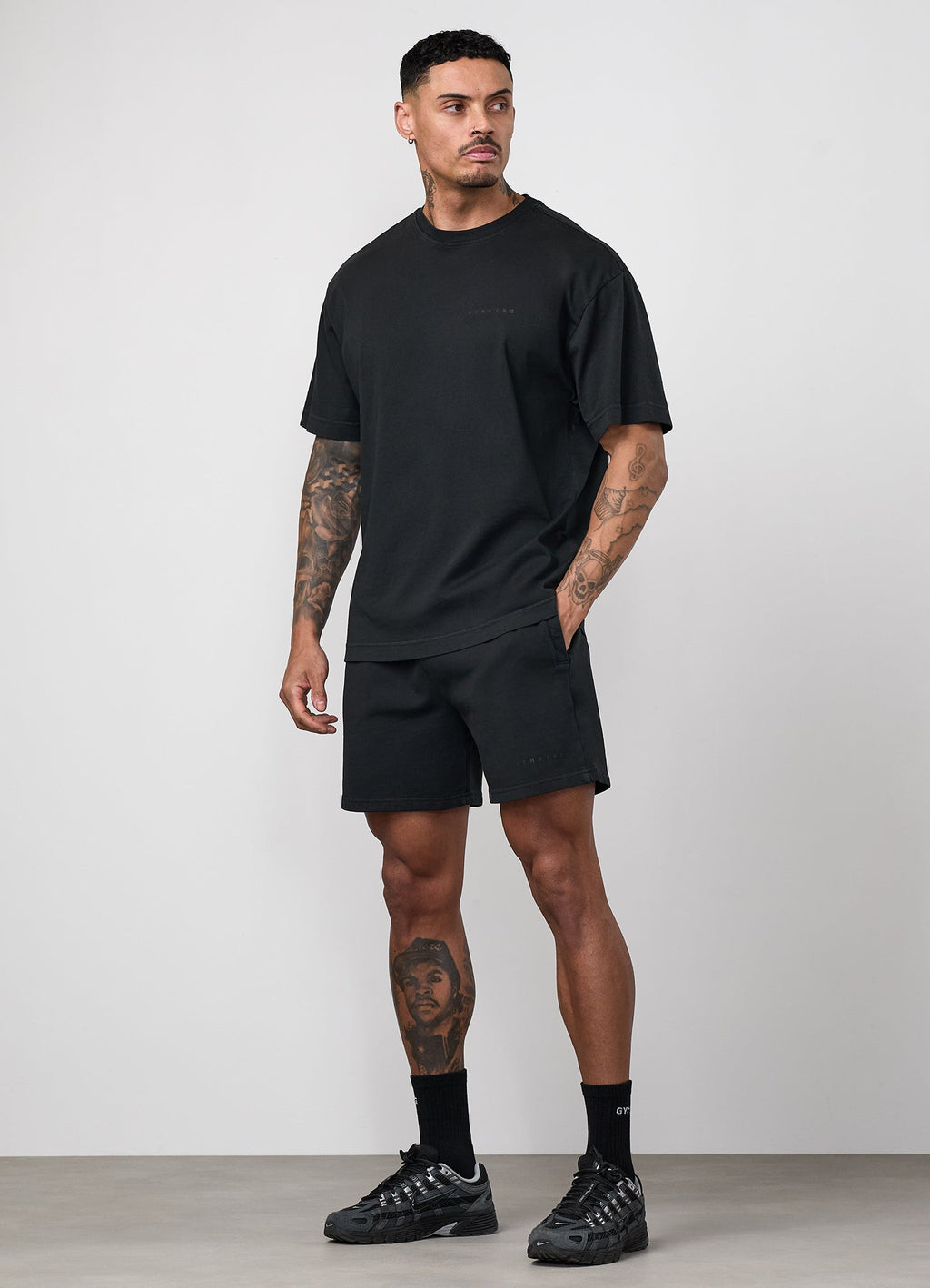 Gym King World Washed Short - Black