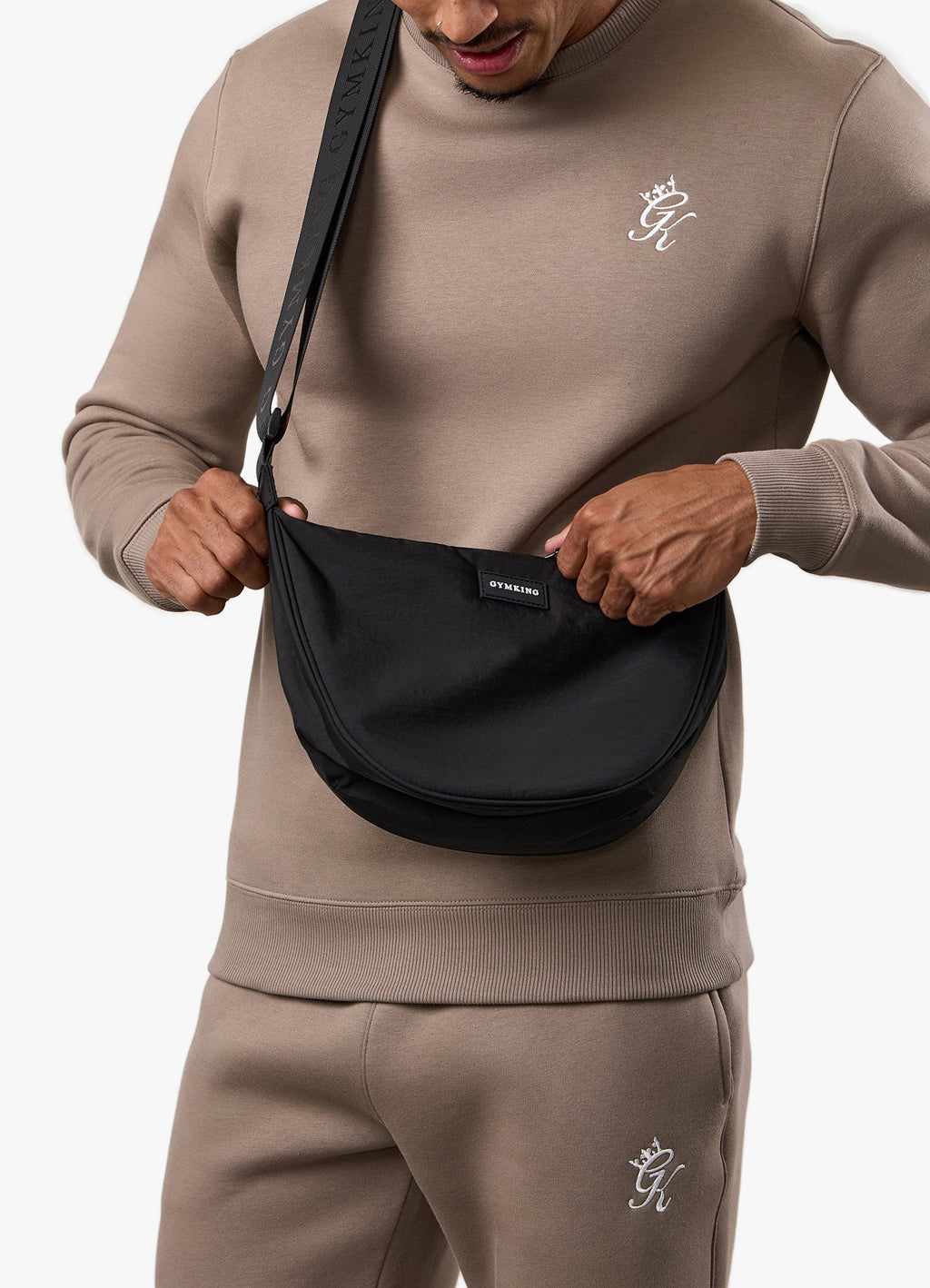 Gym King Rounded Cross Body Bag - Black