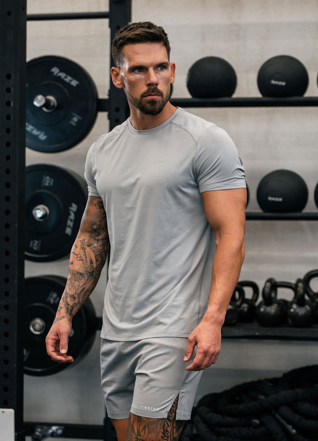 Gym King Debossed Pixel 5" Short - Urban Grey