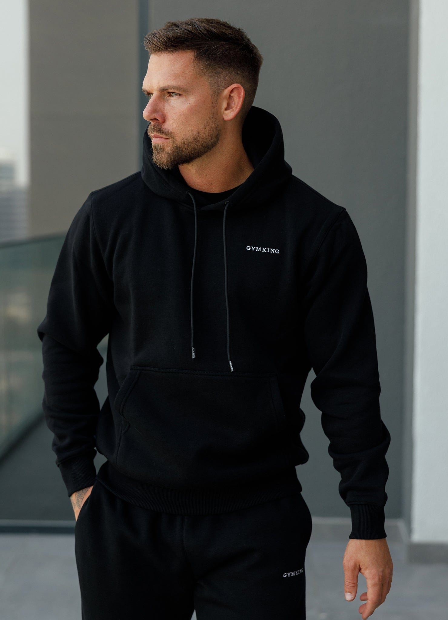 Gym King Fundamental Linear Hoodie - Black