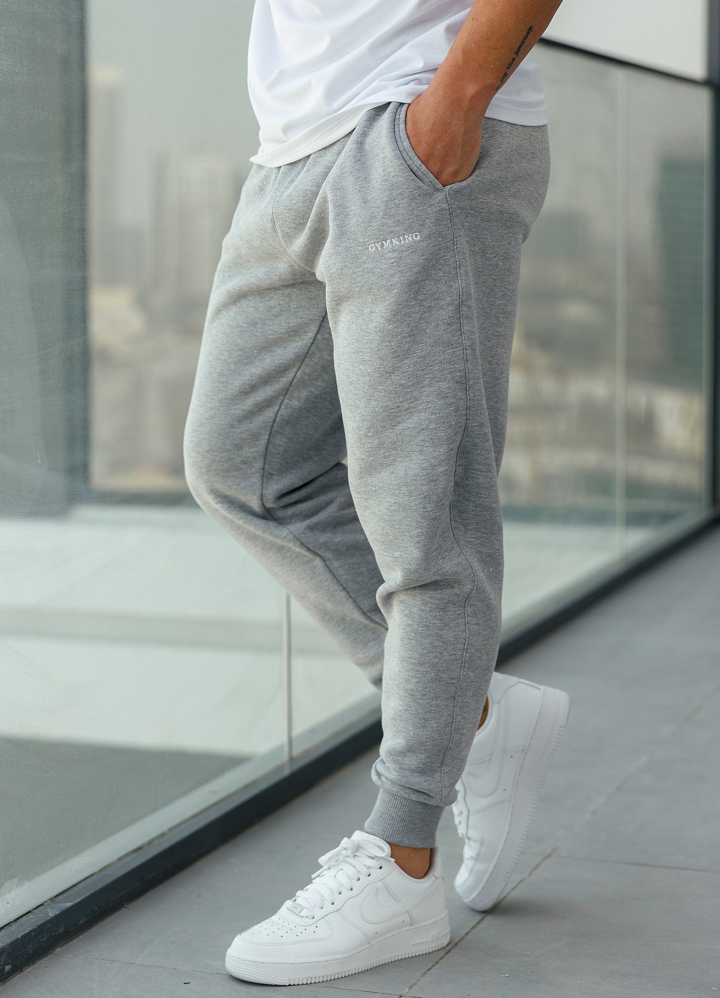 Gym King Fundamental Linear Jogger - Grey Marl