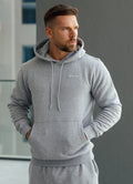 Gym King Fundamental Linear Hoodie - Grey Marl