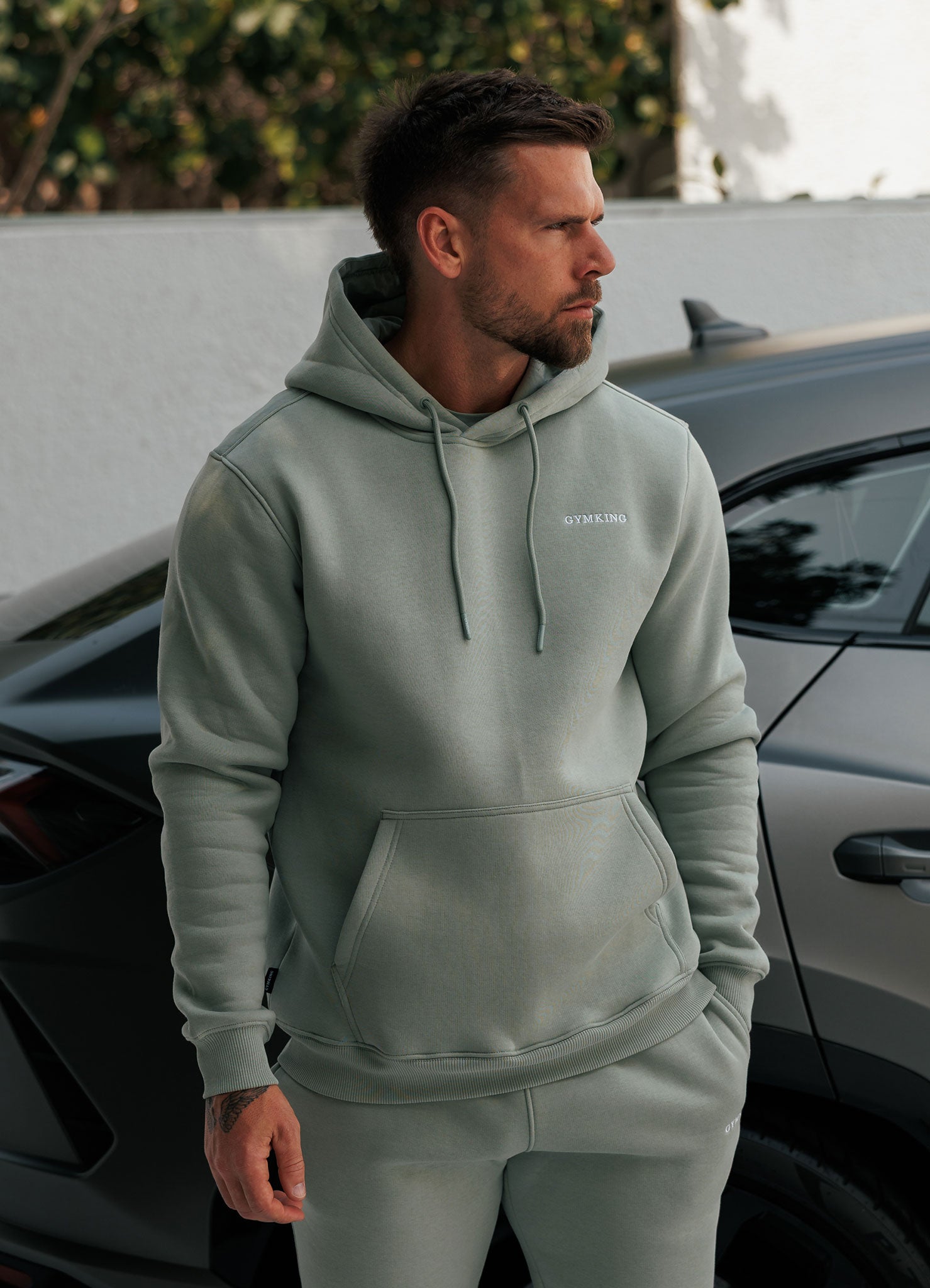 Gym King Fundamental Linear Hoodie - Urban Sage