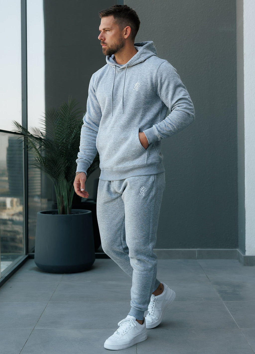 Gym King Fundamental Fleece Hoodie - Grey Marl