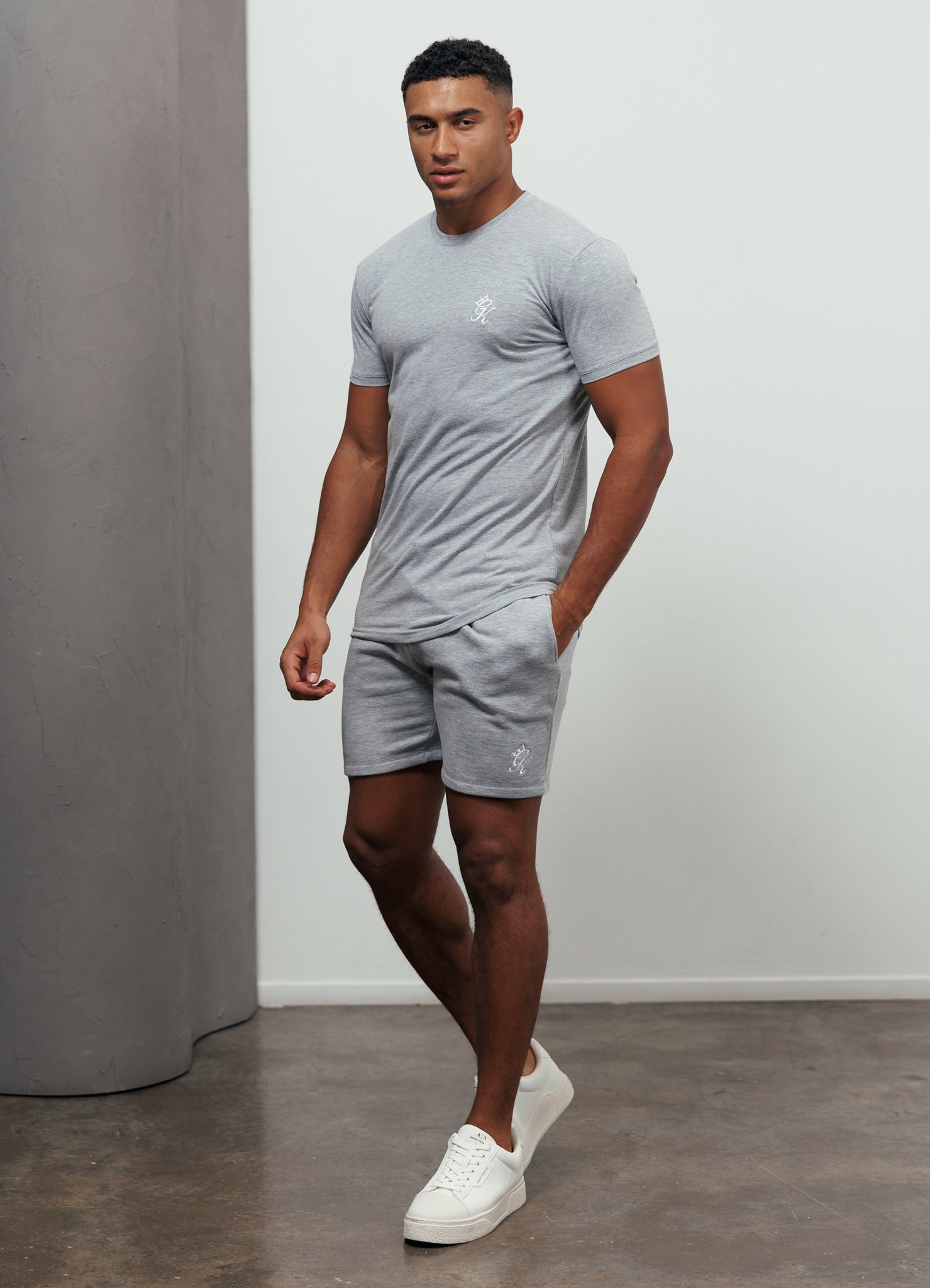 Gym King Fundamental Jersey Tee - Grey Marl
