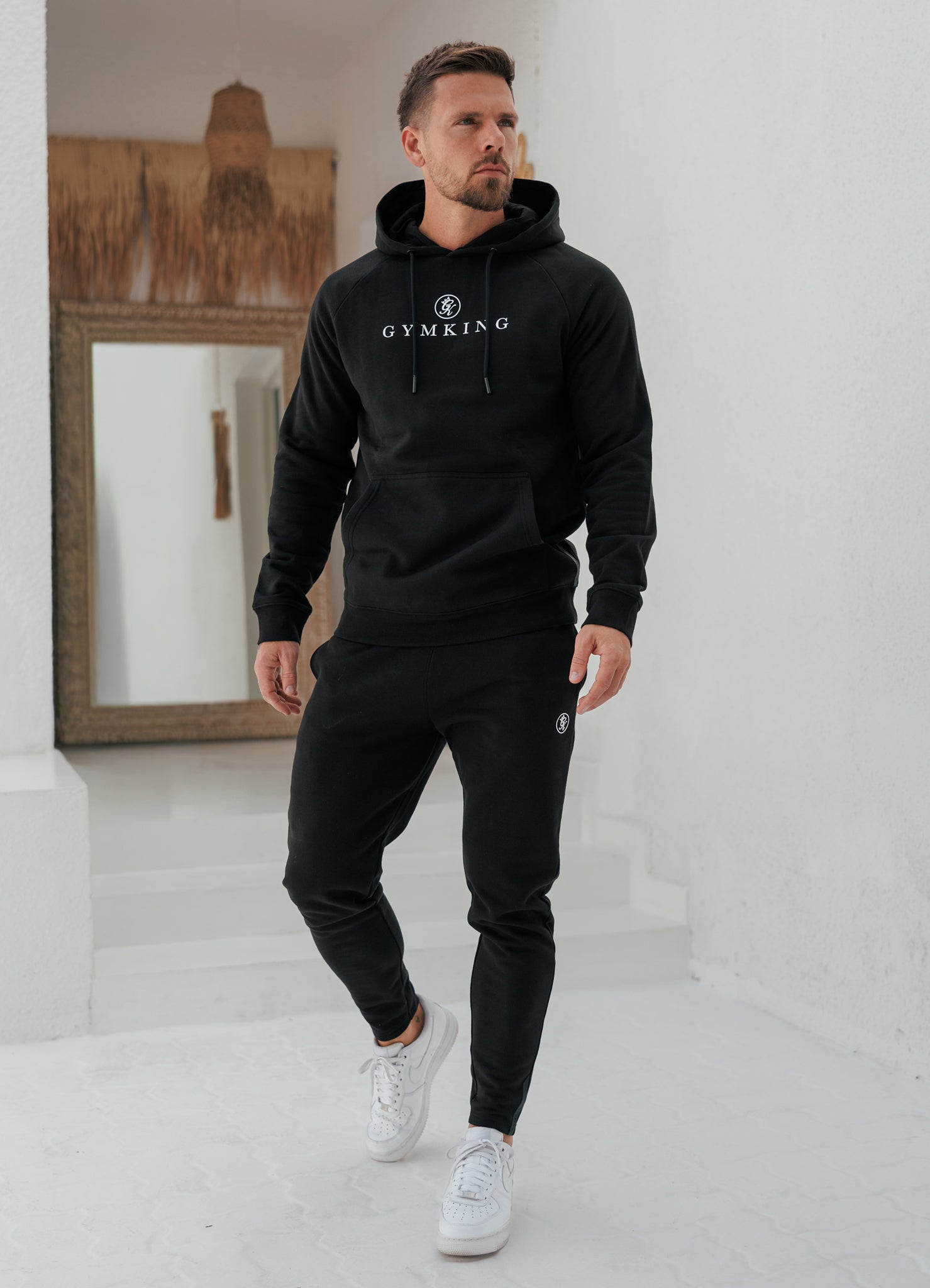Gym King Pro Logo Hoodie - Black/White