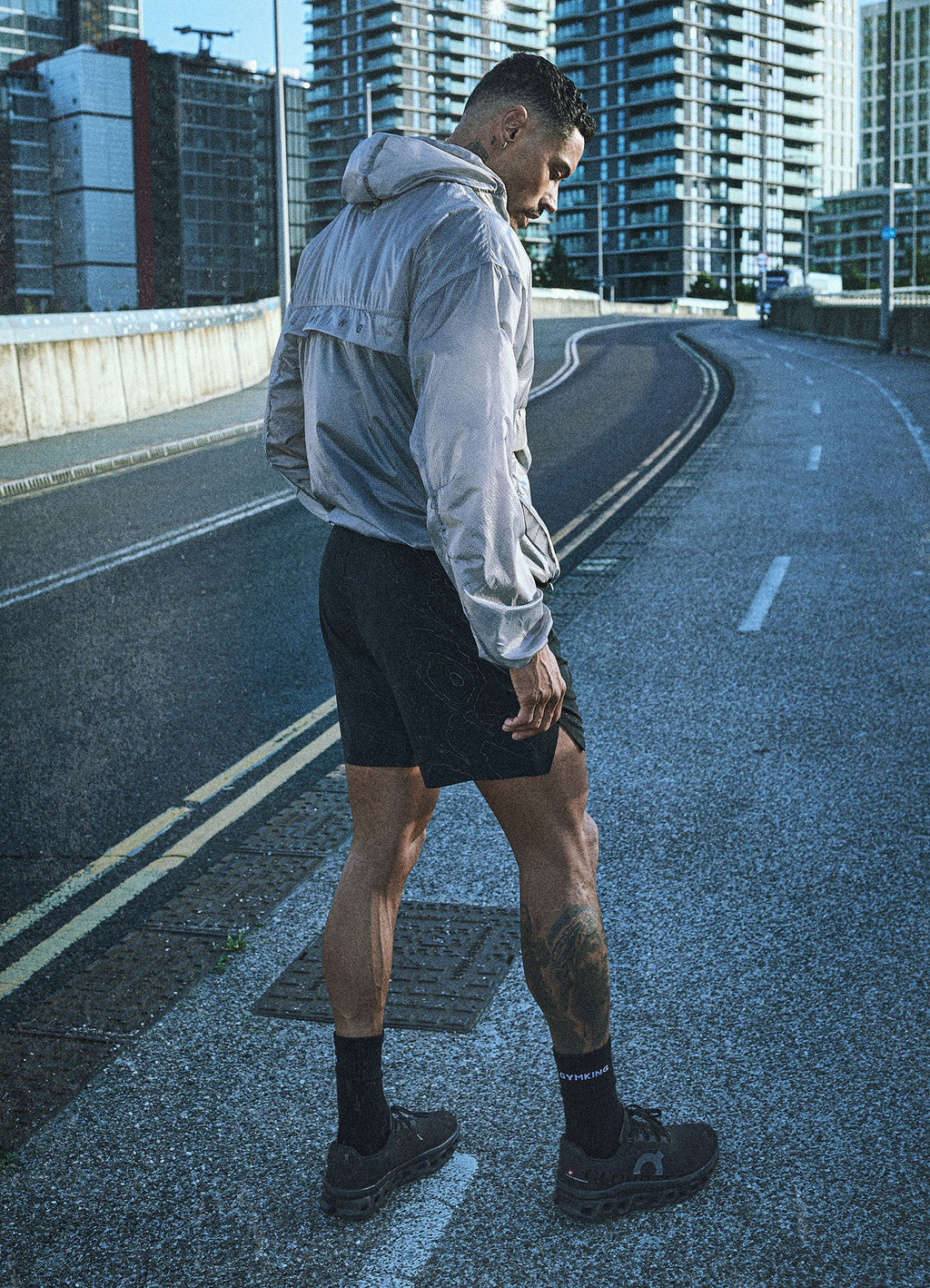 Gym King Rebellion Spectre Ombre Training Jacket - Phantom Grey
