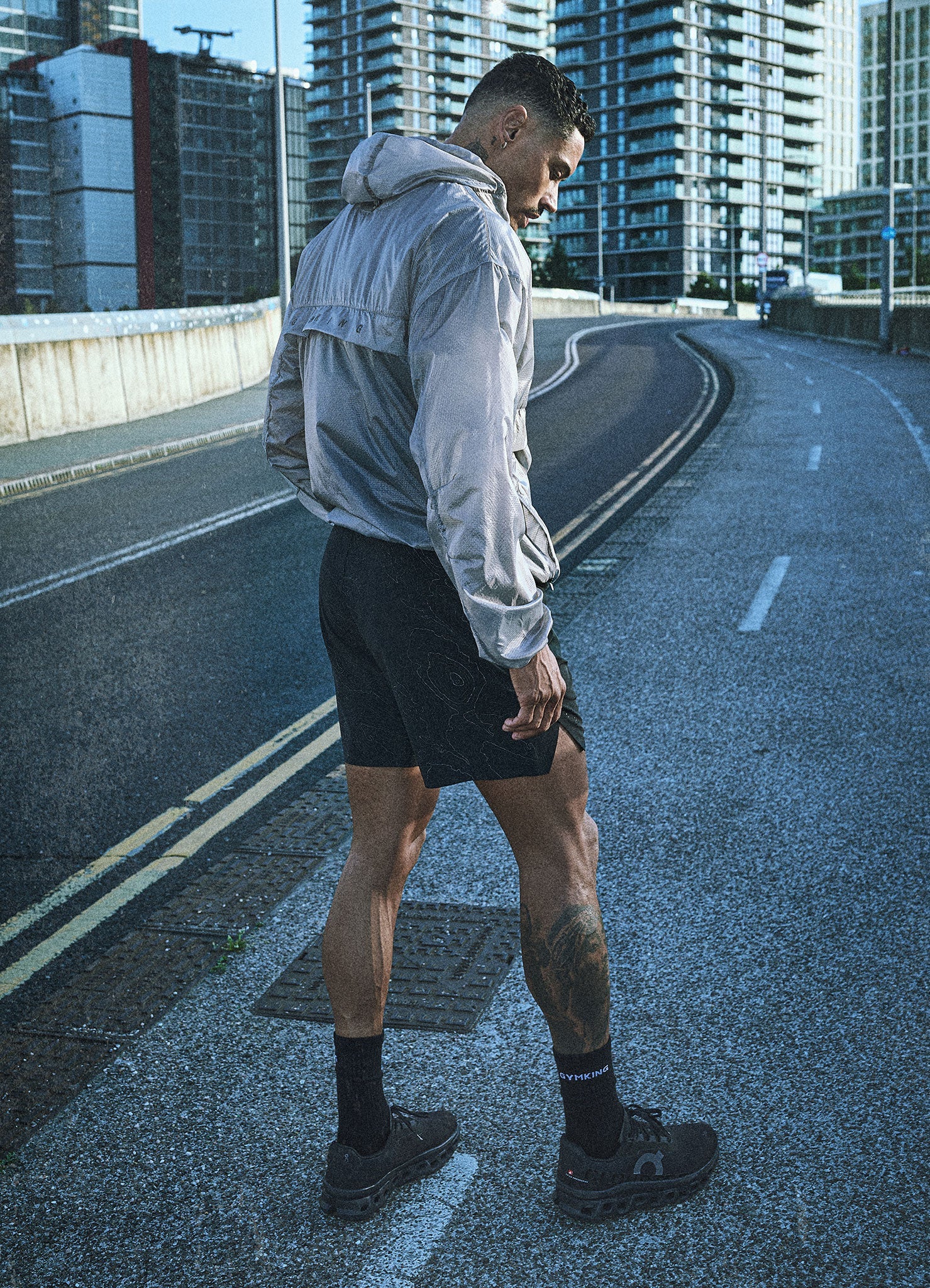 Gym King Rebellion Spectre Ombre Training Jacket - Phantom Grey