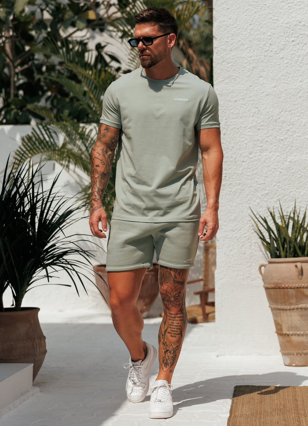 Gym King Fundamental Linear Tee - Urban Sage