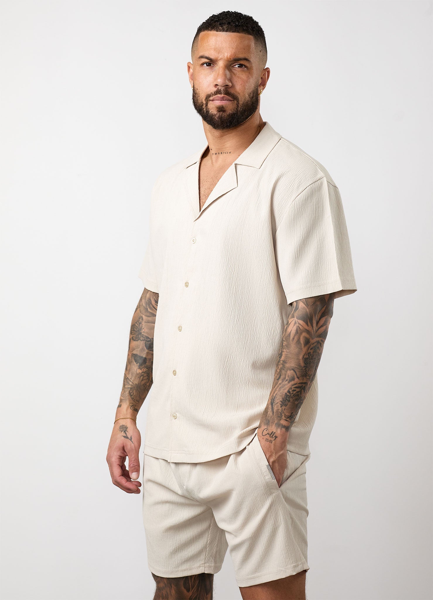 Gym King Signature Woven Texture Shirt - Clay