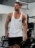 Gym King Fundamental Stringer Jersey Vest - White