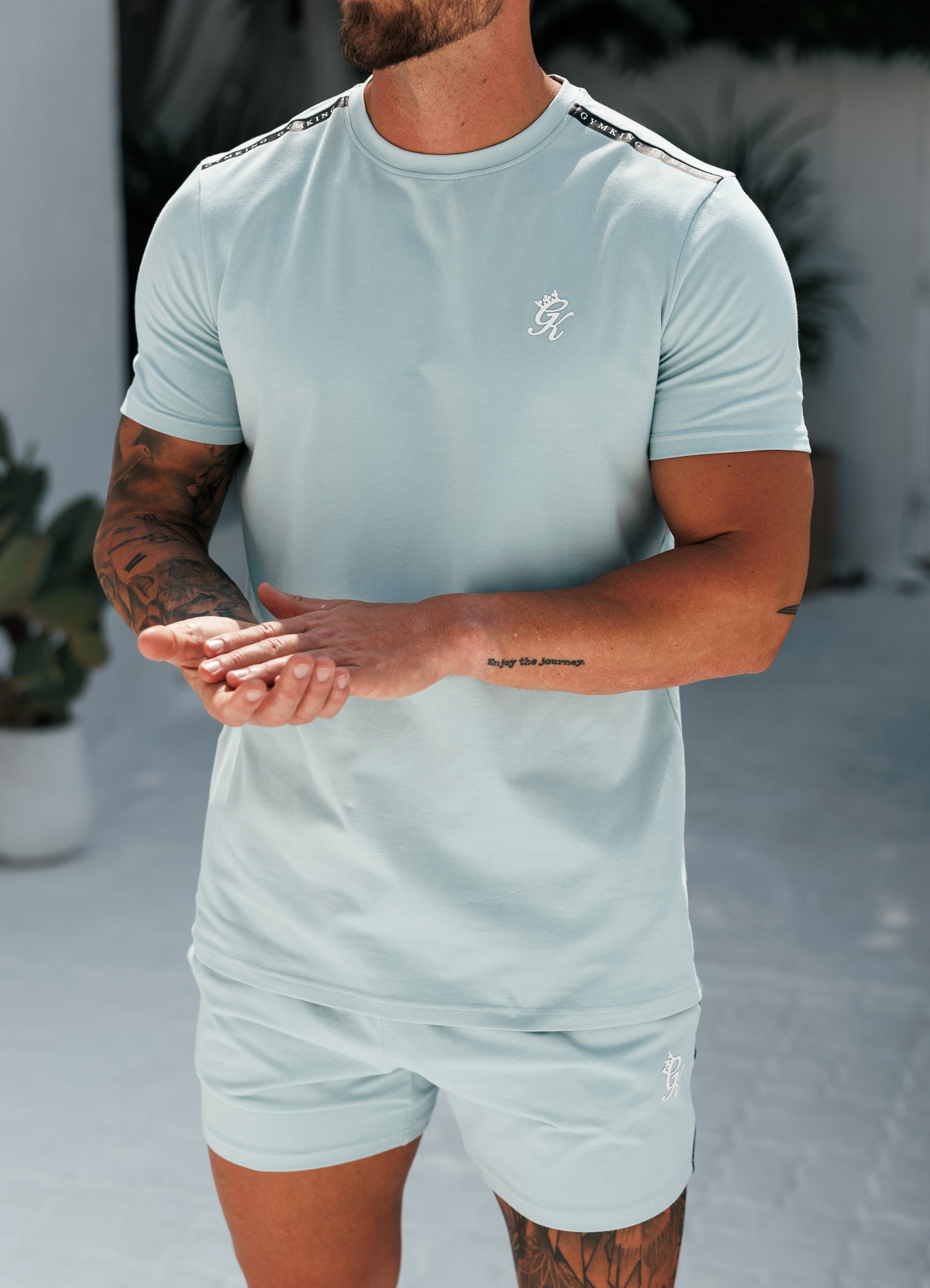 Gym King Taped Jersey Tee - Dusky Mint